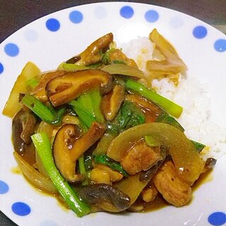 小松菜と椎茸のポークカレー
